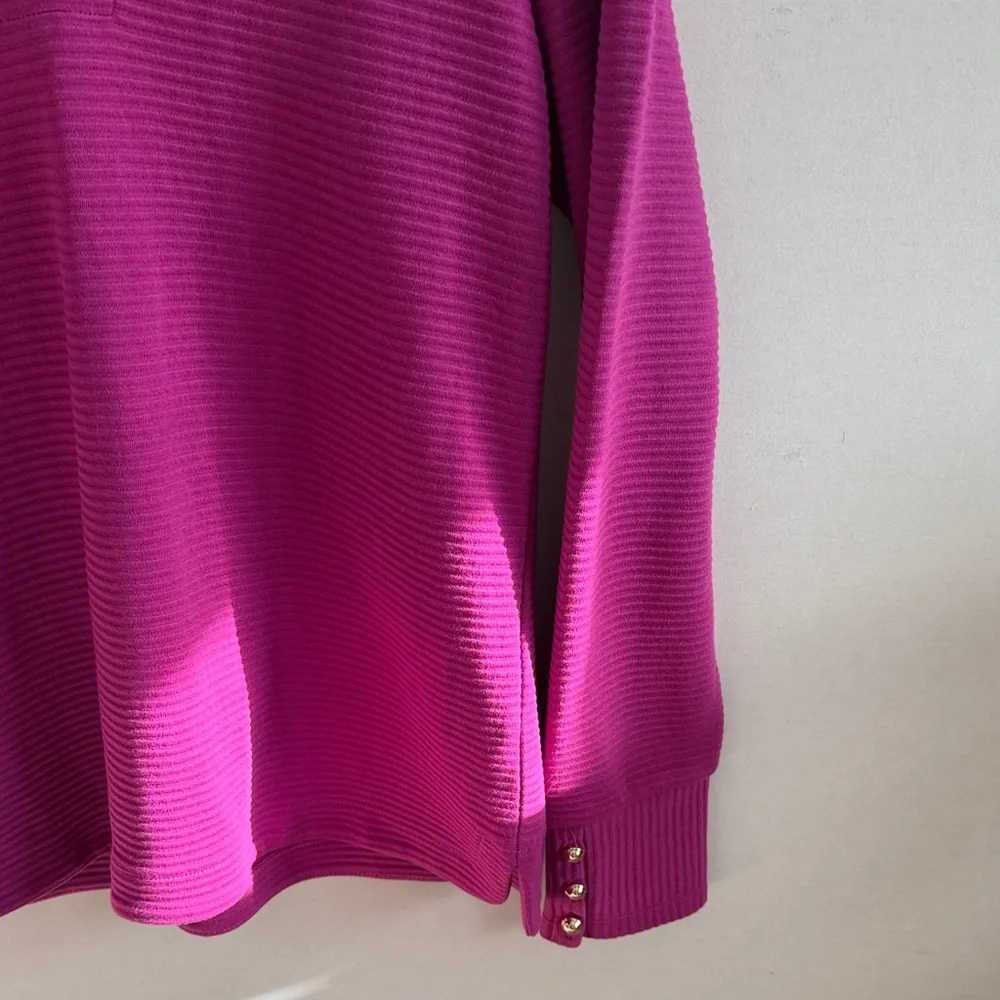 Talbots Fuchsia Ribbed Blouse - Picture 5 of 6